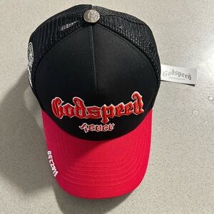 Godspeed Trucker Hat in Black and Red